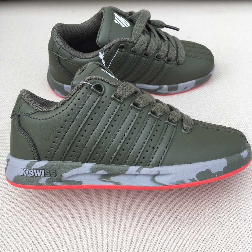 NWOB! K-SWISS Sneakers In Army Green and Red Soles - Picture 5 of 8